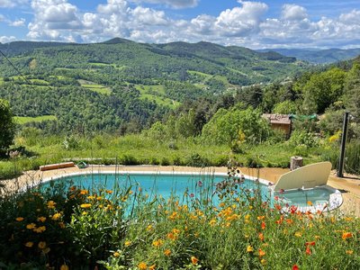 Piscine partagée de la propriété avec vue panoramique
