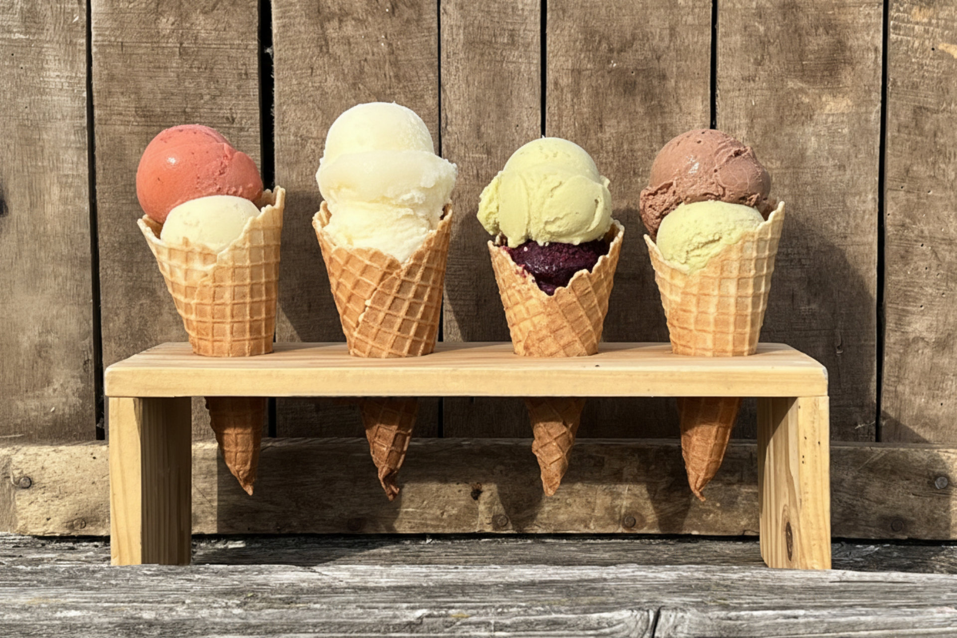 Cornets de glaces et sorbets champêtres