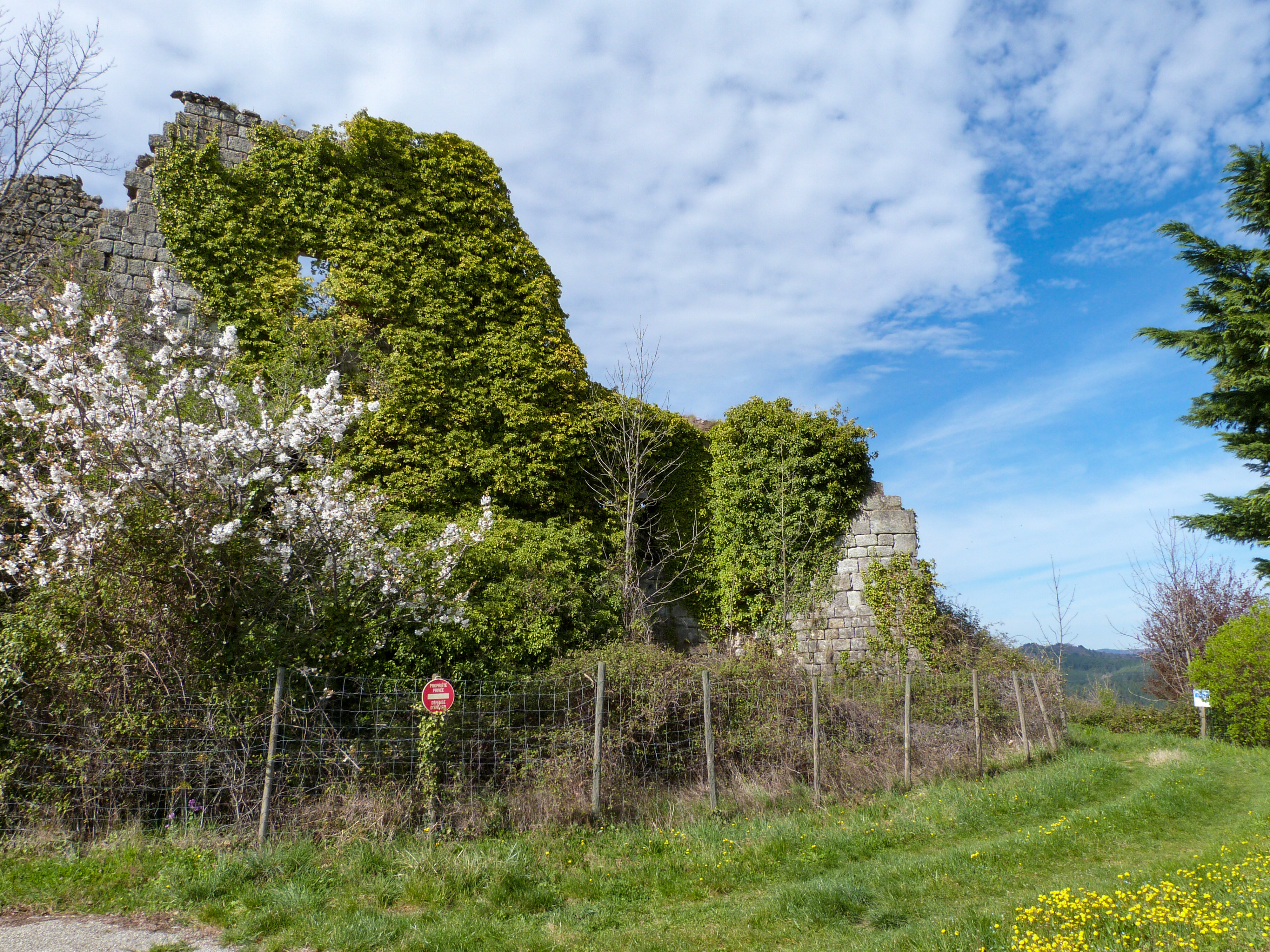 Ruines du château à Chazeaux