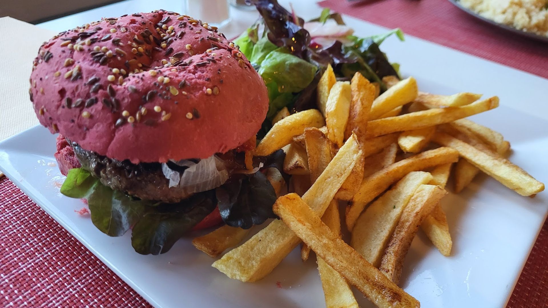 Pink burger