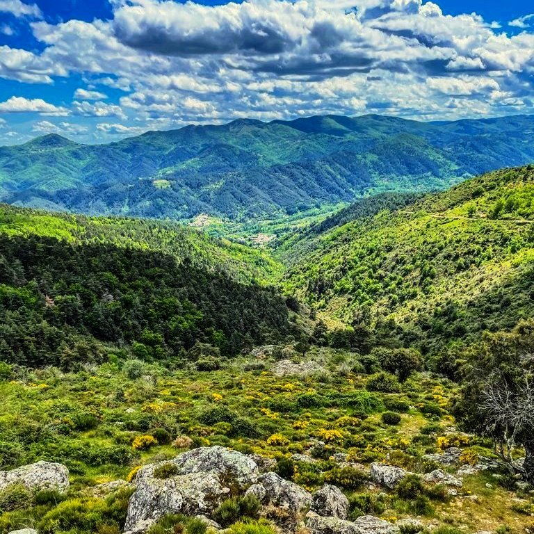 Vue sur la Vallée de l'Eyrieux depuis le Col d'Aurelle